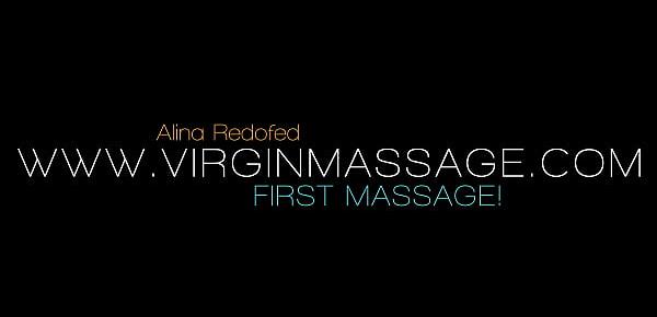  Well oiled virgin pussy of Alina Redofed massaged